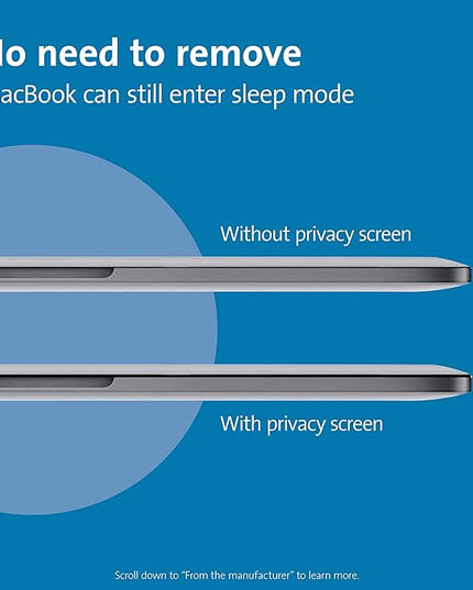 Kensington MP13 Magnetic Macbook Pro Privacy Screen for 13 inch (2016-2022, M1, M2)/ Macbook Air 13 inch (2018-2021, M1), Removable Laptop Privacy Filter, Macbook Mac Screen Protector, K64490WW