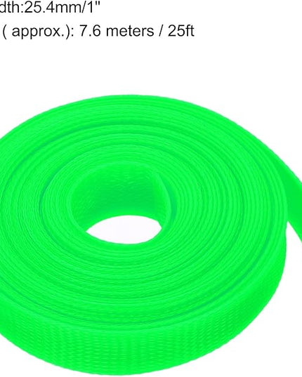 uxcell Expandable Sleeving, 1-inch 25ft Cable Sleeve, Green