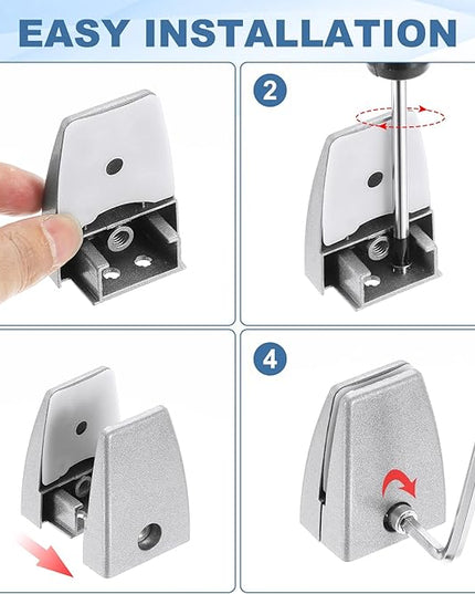 PATIKIL 20 Pcs Office Desk Partition Support Bracket, Aluminum Alloy Sneeze Guard Support Clamps Desktop Divider Clips for Offices Store Counter Privacy Panel, White