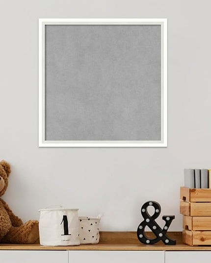 Amanti Art White Framed Magnetic Board 17x17 Small Vision Board for use with Magnets, 100% Metal Sheet to Display Items as Office Decor or for Home Organization in mudroom, Kitchen or Kids Room