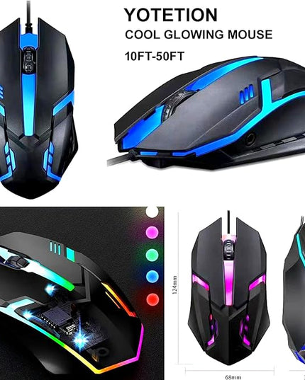 Long USB C Mouse 25FT, High Performance Wired Mouse - USB Mouse for Windows PC Desktop, Laptop, Notebook, Mac, computerand Chromebook, for Righty or Lefty Use