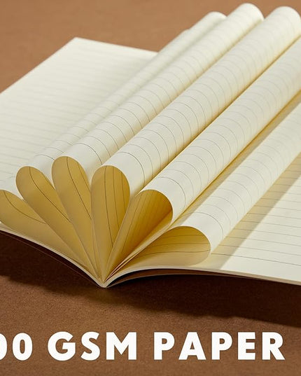 Sepamoon 200 Pack Kraft Notebook Journals 5.5 Inch x 8.3 Inch A5 Journal Softcover Notebooks Bulk for Kids Student Writing Sketch Travel Journal Office Notepad with 60 Pages 30 Sheets(Brown)