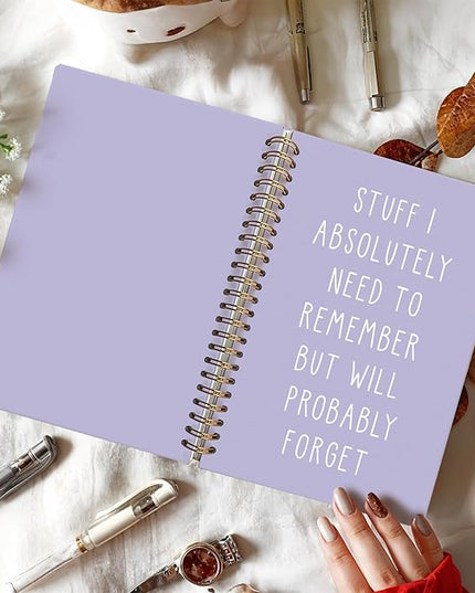 LIANGW Funny Purple Notebooks for Work, Funny Work Gifts for Coworkers & Boss, Coworker Office Gifts for Men Women, Fun Spiral Notebooks Journals for Writing, Funny Office Supplies 5.5x8.3 Inch