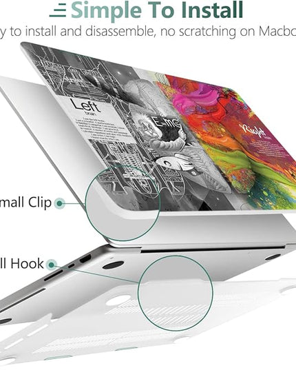 DONGKE Case for M5 MacBook Pro 14 inch 2025 2024-2021 M4 M3 M2 M1, Plastic Hard Shell Cover Compatible with A3434 A3112 A3401 A3185 A2992 A2779 A2442, Retina XDR Display & Touch ID, Right & Left Brain