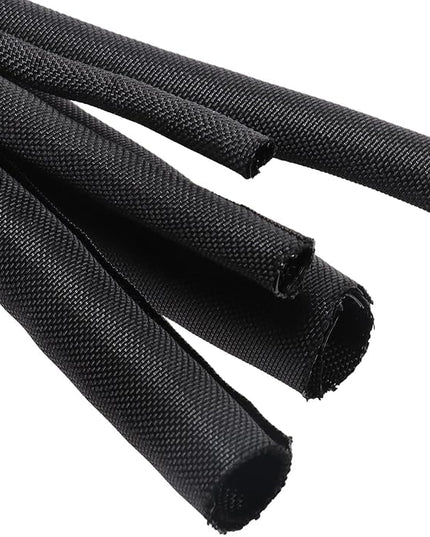 Sonoreboom Split Braided Wire Sleeving Loom Mesh Woven for Automotive Wires/Audio Video Cable/Multi-Cable Strings Organized Guard Cover (1/4" - 18 Feet)