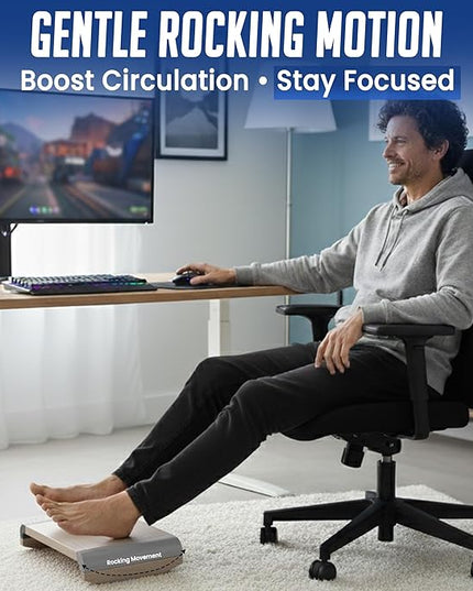 Tiel Ergonomic Foot Rest for Under Desk at Work, Rocking Footrest with Comfort Support, Office Foot Stool for Desk Chair, Leg Rest Stand for Home and Remote Office