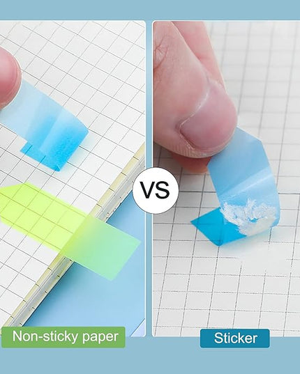 Golcellia Fluorescent Translucent Sticky Note Flags, 1200 Pcs Total, Pack of 10 Color Tabs, Arrow Index Tabs, Page Flag Markers