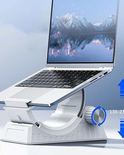 Adjustable Laptop Stand, Foldable Desk Support, C-Shaped Laptop Stand, Office Home Bed Desktop Tablet Couch Car Work Study, Portable Ergonomic for Efficient Work and Study Setup Lightweight