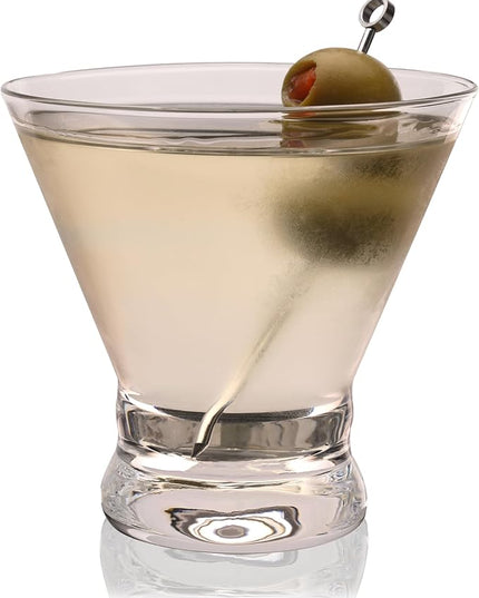 True Stemless Martini Glasses, Set of 4, 8 oz Modern Cocktail Glasses for Martinis, Manhattans, Cosmopolitans, Cocktail Glass Set, Dishwasher Safe, 8 oz, Set of 4