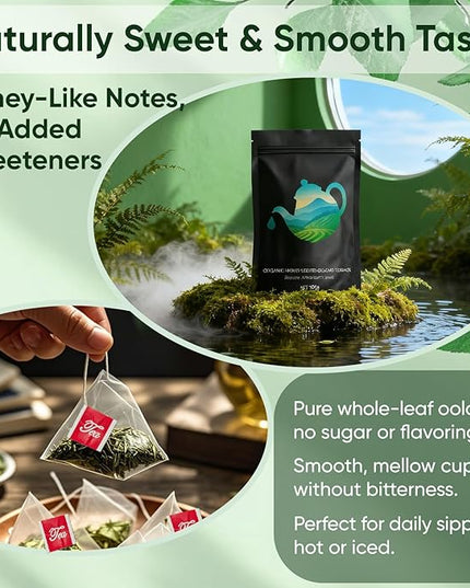 Oolong Tea Bags – Organic Whole Leaf Oolong – 20 Bags (5g Each) – Natural Relaxing Tea for Calm Mind & Healthy Lifestyle – Premium Organic Oolong Tea (1)