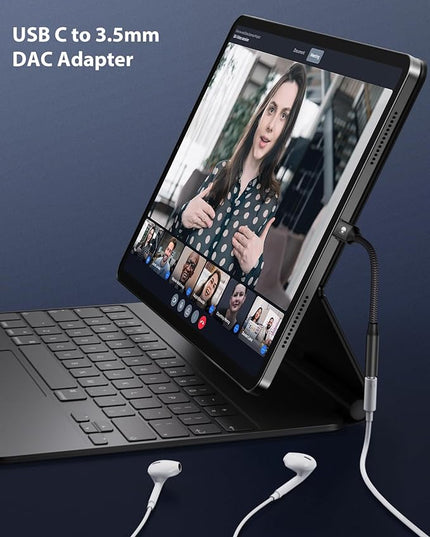Stouchi USB C to 3.5mm Dongle Adapter, Type C Headphone Audio Jack Cable Cord Hi-Fi DAC Chip for iPhone 17/16 /15, Pixel 9/8 /7/6, iPad, Samsung Galaxy S25 S24 S23 Ultra (2, Black, 0.38ft*2)