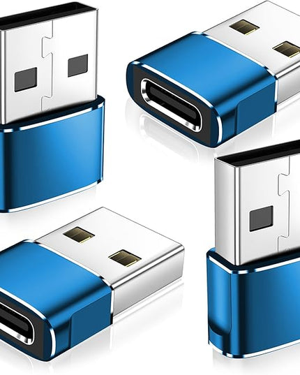 𝟒𝐏𝐚𝐜𝐤 𝐔𝐩𝐠𝐫𝐚𝐝𝐞𝐝 USB to USB C Adapter,Type-C Female to A Male Car Charger OTG Converter for Apple Watch Ultra 8 9 10,iPhone 16 15 14 13 Pro Max,Samsung S24,Nintendo Switch,AirPods,iPad,Car