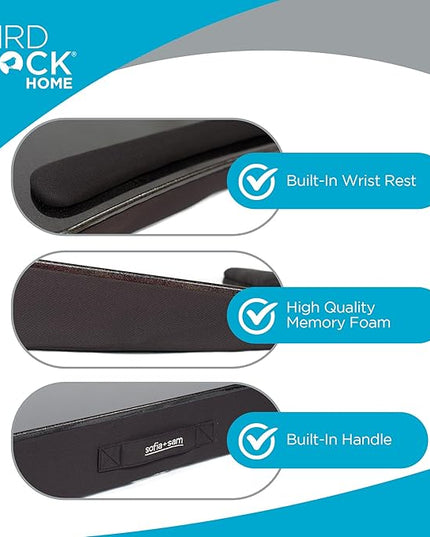 SOFIA + SAM Lap Desk w/Memory Foam Cushion - Large Surface for Crafts, Reading - for Laptops up to 17 inches - Cushioned Tray for Computer, Keyboard, Mouse, Bed, Couch, Chair, Padded Pillow - Black
