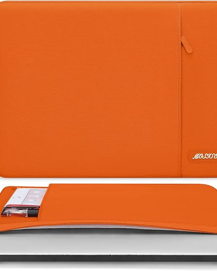 MOSISO Laptop Case 13.3 inch, 13-13.3 inch Laptop Sleeve Compatible with MacBook Air/Pro 13/Pro 14 M5 M4 M3 M2 M1, HP Dell ASUS Lenovo,Polyester Vertical Computer Sleeve Bag with Pocket, Orange