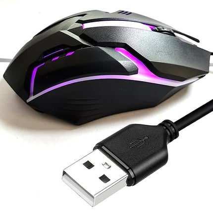 USB A 15FT Wired Mouse for Mac and Windows - 1600DPI Simple 3 Keys Wired Computer Mouse, Wired, Scroll Wheel Layout with Long Lines - Plug & Play for Laptops, PC Desktops, Laptops