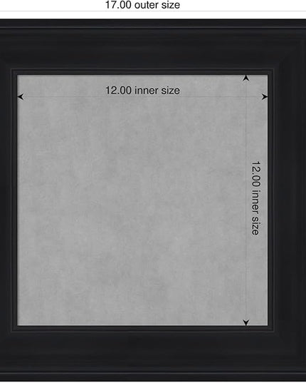 Amanti Art Black Framed Magnetic Board 17x17 X-Small Vision Board for use with Magnets, 100% Metal Sheet to Display Items as Office Decor or for Home Organization in mudroom, Kitchen or Kids Room