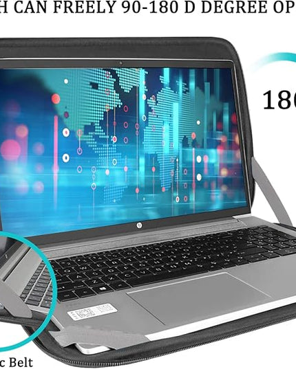 Laptop Sleeve Bag 15.6 inch, BOOEUDI Shockproof Protective Computer Carrying Cover with Front Pocket, Briefcase Handbags Laptop Case for 15.6 inch HP, Dell, Acer, Asus, Notebook, Grey