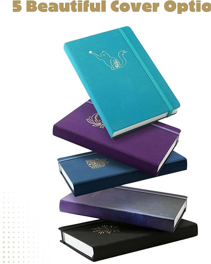 VIVID SCRIBBLES Dotted Journal – 160gsm Bleed Proof Thick White Paper – 200 Numbered Dot Grid Pages – 5.8 x 8.3 inch Dotted Notebook