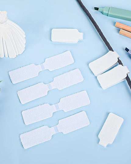 50 Pack Nylon Writable Self-Adhesive Labels - White, Waterproof, Reusable Cable Tags for Electronics, Computers & Cable Management