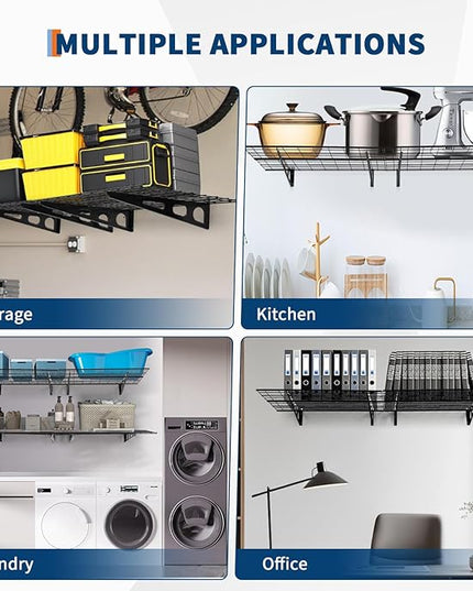 2-Pack Garage Storage Shelves, 75x24 Inch for Garage Shelving Wall Mounted, Heavy Duty Wall Shelf with 800 lbs Capacity
