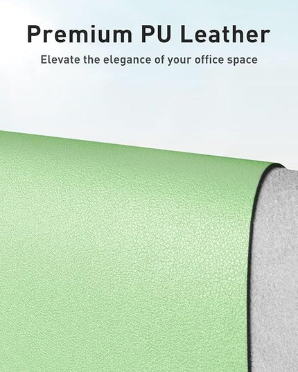 Aothia Leather Desk Pad Protector, Office Desk Mat, Large Mouse Pad, Non-Slip PU Leather Desk Blotter, Laptop Desk Pad, Waterproof Desk Writing Pad for Office and Home (48"x17", Foam Green)