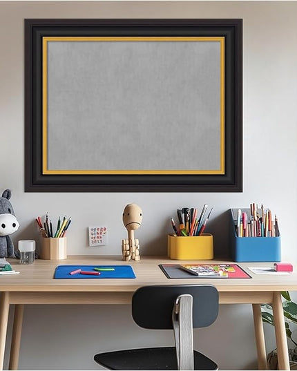 Amanti Art Black Framed Magnetic Board 24x30 Medium Vision Board for use with Magnets, 100% Metal Sheet to Display Items as Office Decor or for Home Organization in mudroom, Kitchen or Kids Room