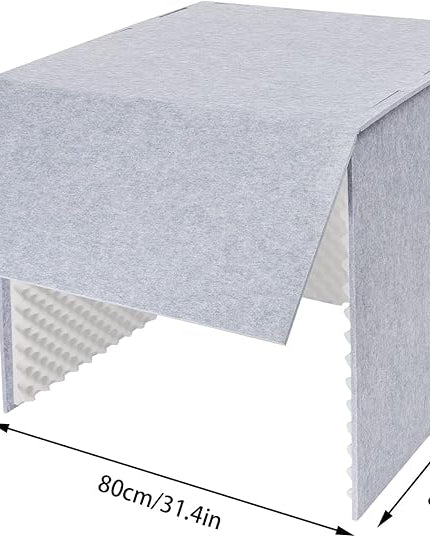 Desktop Soundproof Cover, Portable Vocal Recording Booth Isolation Booth Small Music Recording Studio Vocal Sound Absorbing Shield Sound Proof Foam Panels for Offices,Home,Recording Studios (Gray)