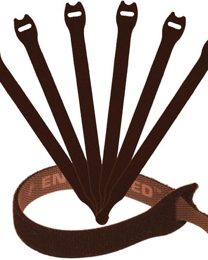 Reusable Cable Ties 1/2" x 8" for Cable Management and Organizing Cords - 30 Pack Bundled with 2 Bonus Cinch Straps (Brown)