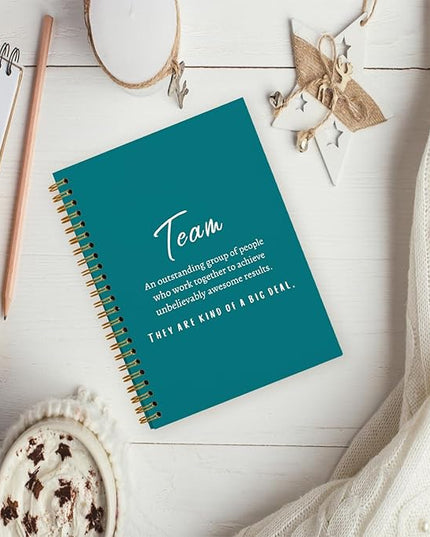 Turquoise Meeting Notebook for Work, Employee Appreciation Gifts, Team Gifts for Employees, Thank You Gifts for Women Men Leader Boss Manager Mentor Coworkers, Journals for Writing, 5.5"x8.3"