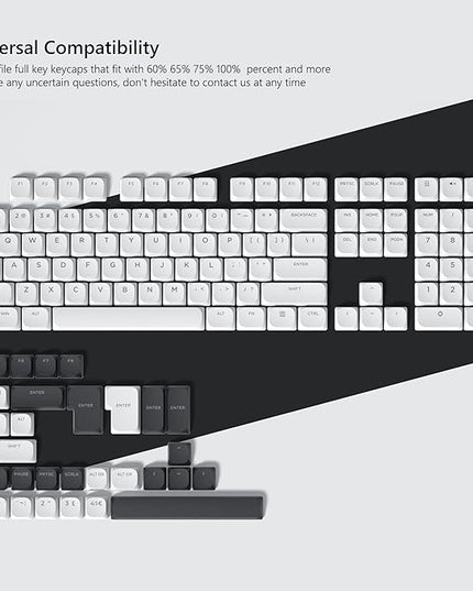 Womier Keycaps, Low Profile Keycaps, Shine Through Custom PBT Keyboard Key caps for 60% 65% 75% 80% 100% Cherry Gateron MX Switches Mechanical Keyboard,White Backlight