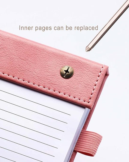 Mogoostry A5 Lined Planning Pads 5.9" x 8" Planner To Do List Memo Note Pads Screw Binding Writing Paperboard Notepad, 100 Sheets per Pack, Pink