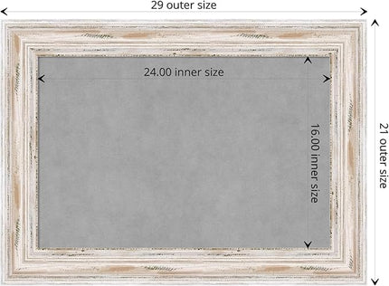 Amanti Art White Framed Magnetic Board 21x29 Medium Vision Board for use with Magnets, 100% Metal Sheet to Display Items as Office Decor or for Home Organization in mudroom, Kitchen or Kids Room
