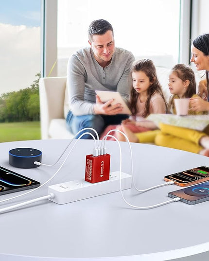 2Pack USB C Fast Charger Block,60W 5-Port Type C Wall Charger Brick,2 USB A and 3 USB C PD3.0 Multiport Charging Plug Power Adapter Brick Cube for iPhone 17/16/15/14/13,Pad Mini/Pro, GalaxyS23 S22