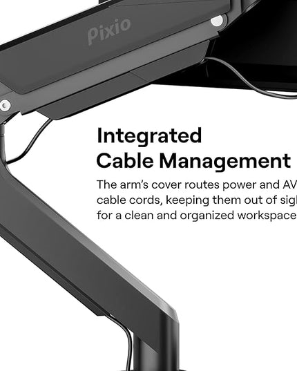 Pixio PS2D Ultrawide Heavy-Duty Premium Dual Monitor Arm Stand Desk Mount - Fits up to 35 inches Two Monitors, Weights up to 33 lbs Each, Height Adjustable, Compatible with VESA 75x75mm 100x100mm
