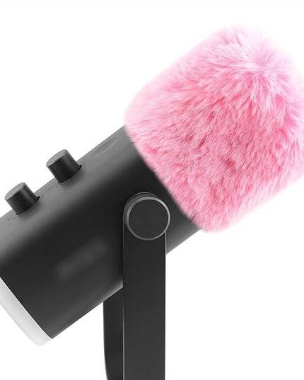 LEFXMOPHY Windscreen for FIFINE AM8 Microphone Replacement Pop filter, Pink Furry Wind Muff Deadcat Cover