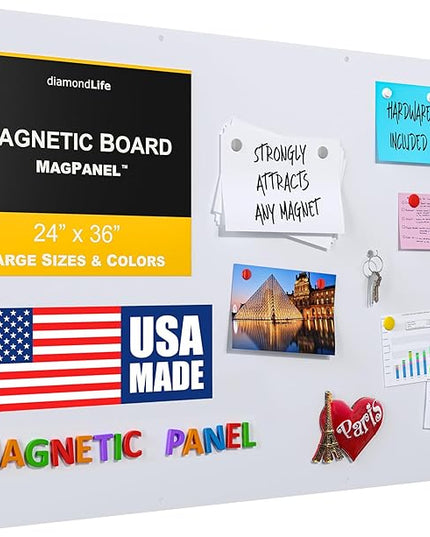 24"x36" - Magnetic Board - Memo & Vision Board for Home, Office, and Classroom - Magnet Board for Kids - Pre-drilled Mounting Screws Included