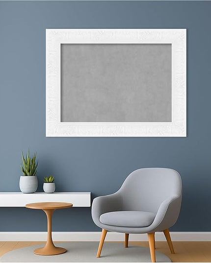 Amanti Art White Framed Magnetic Board 27x35 Medium Vision Board for use with Magnets, 100% Metal Sheet to Display Items as Office Decor or for Home Organization in mudroom, Kitchen or Kids Room
