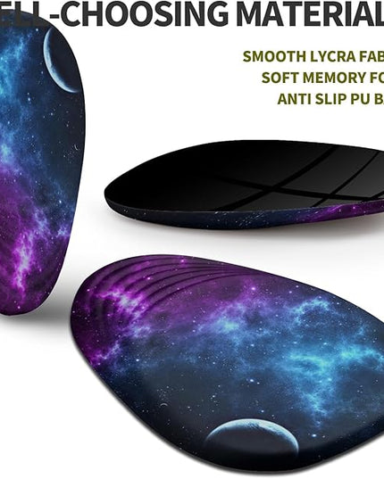 Hokafenle Ergonomic Mouse Pad Wrist Support, Terraced Slope Carpal Tunnel Wrist Pad for Mouse with Unibody Memory Foam, Wrist Rest Pain Relief Mousepad (Galaxy, 11.8x7.9 in)