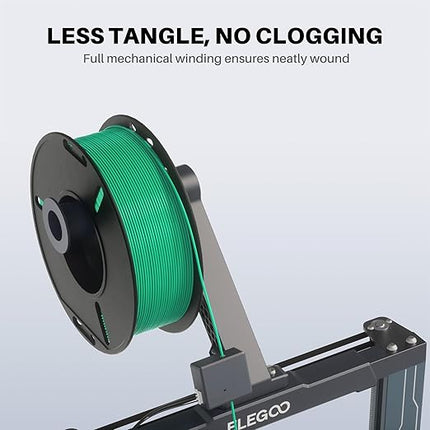 ELEGOO 250g PLA Plus Filament Bundle 1.75mm, 8 Colors 3D Printer Filaments Dimensional Accuracy +/- 0.02mm, 8 Pack 250g Spool, Black/White/Red/Dark Blue/Orange/Yellow/Sky Blue/Sea Green