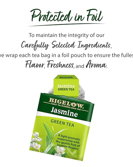 Bigelow Jasmine Green Tea, 20 Bags, All Natural, 0.91 Ounces (Pack Of 6)