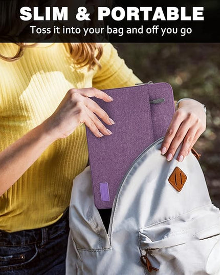 MoKo 9-11 Inch Tablet Sleeve Bag Carrying Case Fits New 11 inch iPad Air M3, iPad A16 2025, iPad Pro 11 M4/Air M2, iPad Air 5/4/3th, iPad 10/9/8/7th, Purple