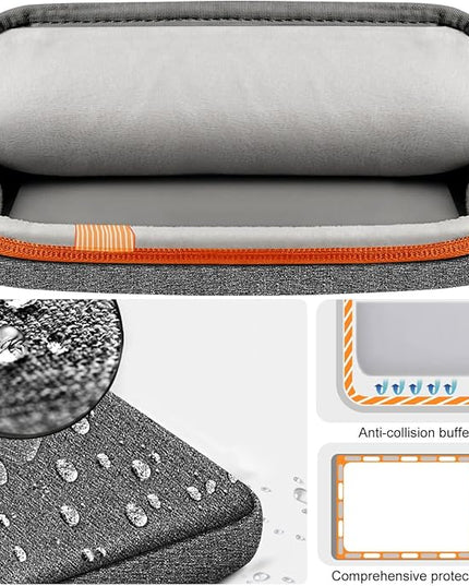 Hseok Laptop Case 15 15.6 16 inch Sleeve with Handle and Hidden Strap,Compatible with MacBook Pro 15.4 16, 360° Protective PC Briefcase with 4 Pockets for Laptop Accessory,Easy to Carrying,Gray-Orange