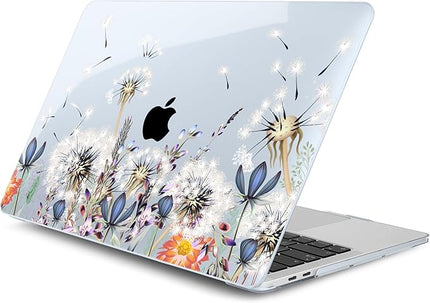 DONGKE Compatible with MacBook Pro 13 inch Case 2024 2023-2020 Release A2338 M2/M1 A2251 A2289 with Retina Display & Touch ID, Plastic Hard Shell & Keyboard Cover & Screen Film - Dandelion