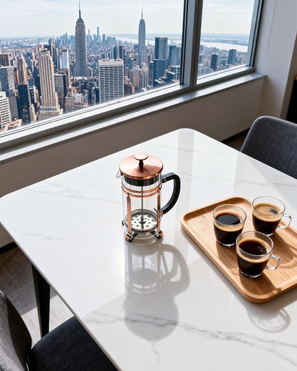 French Press Coffee Maker 34 oz, 304 Stainless Steel Double Mesh Filter, Borosilicate Glass, Heat-Resistant, BPA-Free, Large Capacity for Family & Office, Great Gift