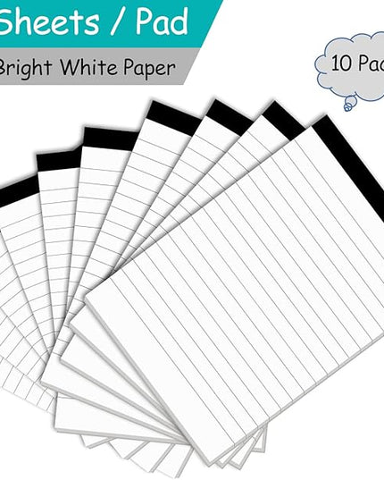 Nichela Notepad for Daily Planning and Organization of Work – 4 x 6-inches Lined Paper – Thick Bright White Paper – 30 Pages – Note Pads Ruled Pages – Pack of 10