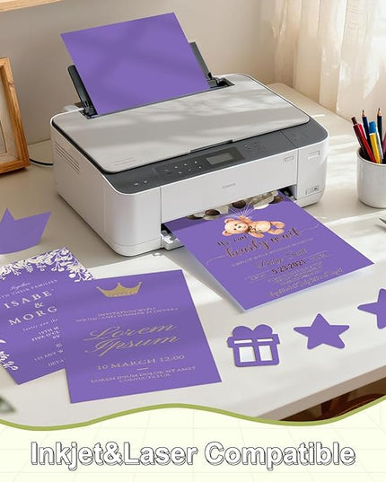 40 Sheets Cardstock 8.5x11, 65lb Dark Purple Card Stock, Construction Paper, 180gsm Thick Printer Paper for Printing, Painting, Card Making, Kids School Supplies,Party Decorations