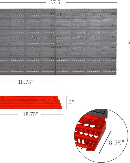 DURHAND 54 Piece Pegboard and Shelf Tool Organizer Wall Mounted DIY Garage Storage with 50 Hooks