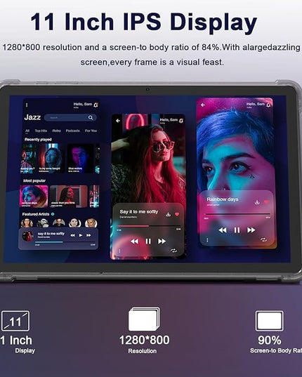 11 inch Tablet, 18GB + 128GB, Android 15 Tablet, 1TB Expandable, 13MP Camera, Octa-Core Processor 5G WiFi 8000MAH Battery 11'' IPS HD Touchscreen Google Tableta.