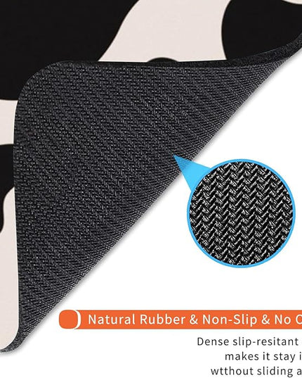 Square Mouse Pad Black Cow Print,Personalized Premium-Textured Custom Mouse Mat Design,Washable Mousepad Cloth,Non-Slip Rubber Base Computer Mouse Pads for Wireless Mouse
