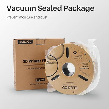 ELEGOO PLA Filament 1.75mm Marble Cement Gray 1KG, Rock Stone 3D Printer Filament Dimensional Accuracy +/- 0.02mm, 1kg Spool(2.2lbs) Fits for Most FDM 3D Printers